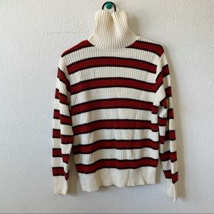 Vintage Seventies Saks 5th Striped Turtleneck Sweater